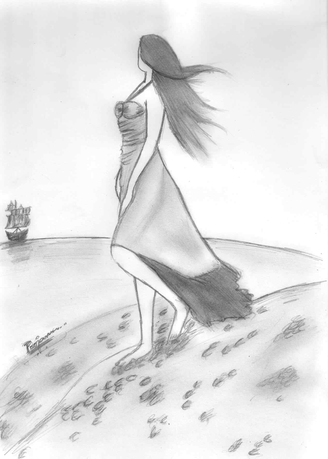 1267x1770 Simple Landscape Sketch Simple Nature Drawing Scenery Pencil - Simple Landscape Sketch