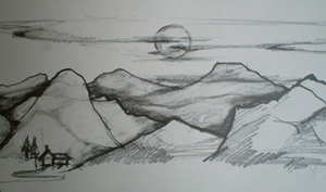 300x177 Drawing Nature And Landscapes How To Draw Nature Outdoors With - Simple Landscape Sketch