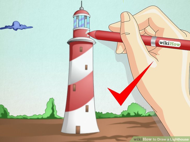 728x546 How To Draw A Lighthouse 7 Steps (With Pictures) - Simple Lighthouse Sketch