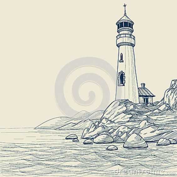 564x564 Light House Drawings Lighthouse Drawing Royalty Free, Lighthouse - Simple Lighthouse Sketch