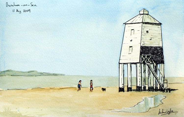 750x478 Pen And Wash Sketch - Simple Lighthouse Sketch