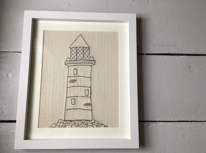 672x500 Free Motion Embroidery Lighthouse. Sketch Style To Draw A Simple - Simple Lighthouse Sketch