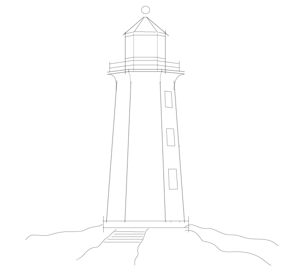 600x568 Gallery For Gt Simple Lighthouse Outline Art Amp Design In 2018 - Simple Lighthouse Sketch