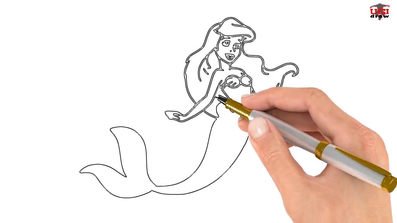 1280x720 How To Draw A Mermaid Easy Step By Step Drawing Tutorial For Kids - Simple Mermaid Sketch
