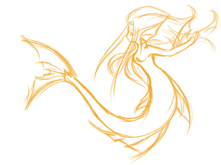 454x340 Mermaid Sketch By Kanymon - Simple Mermaid Sketch