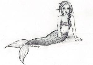 300x210 Simple Mermaid Drawing Mermaid Sketch Art - Simple Mermaid Sketch