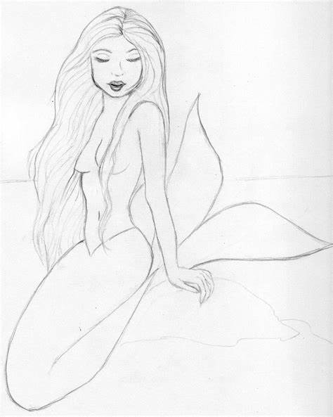 474x593 Simple Mermaid Sketch. Sketches Pencil Drawings Mermaid - Simple Mermaid Sketch