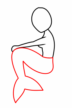 250x374 Drawing A Cartoon Mermaid - Simple Mermaid Sketch