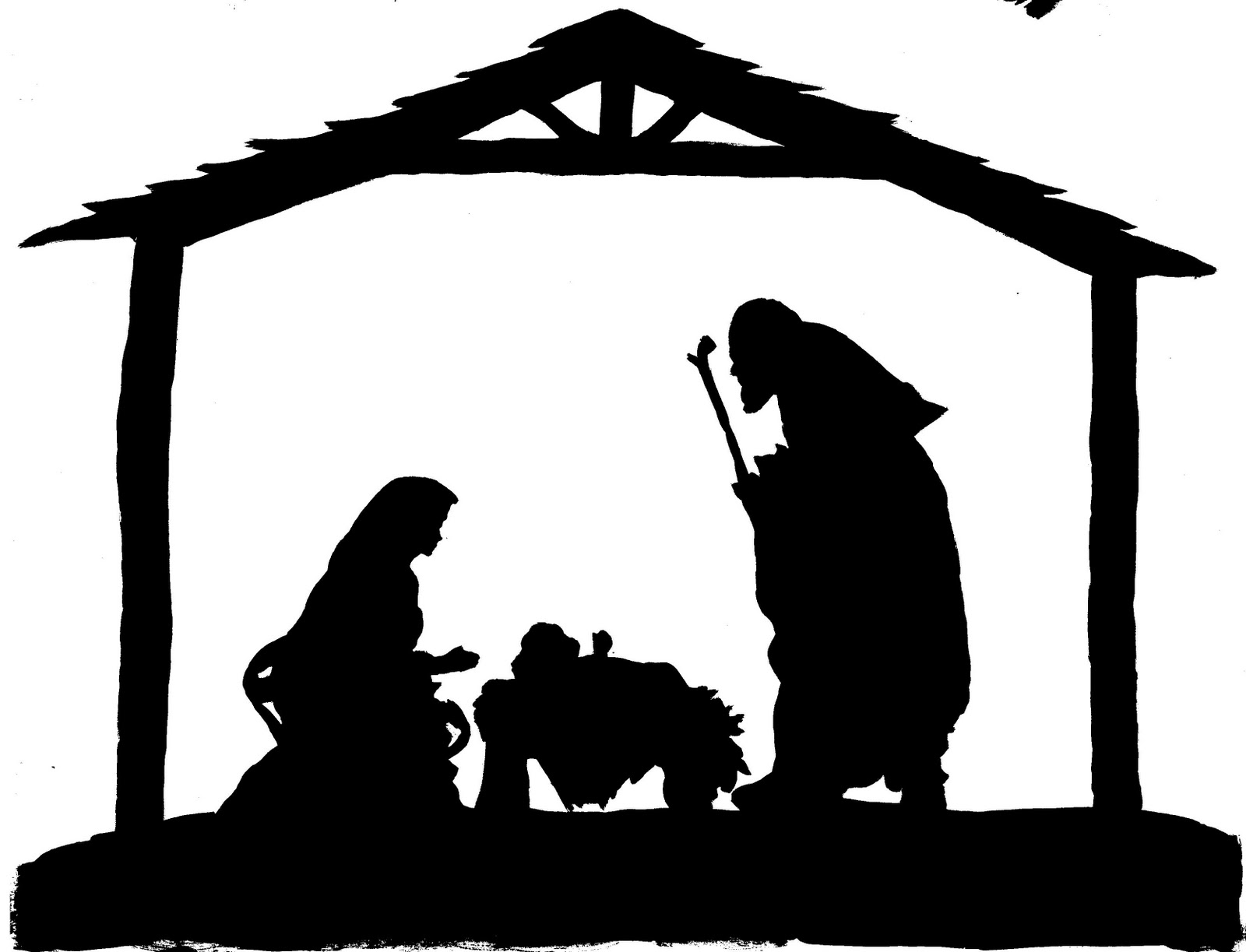 1600x1223 Simple Nativity Silhouette Clipart - Simple Nativity Sketch