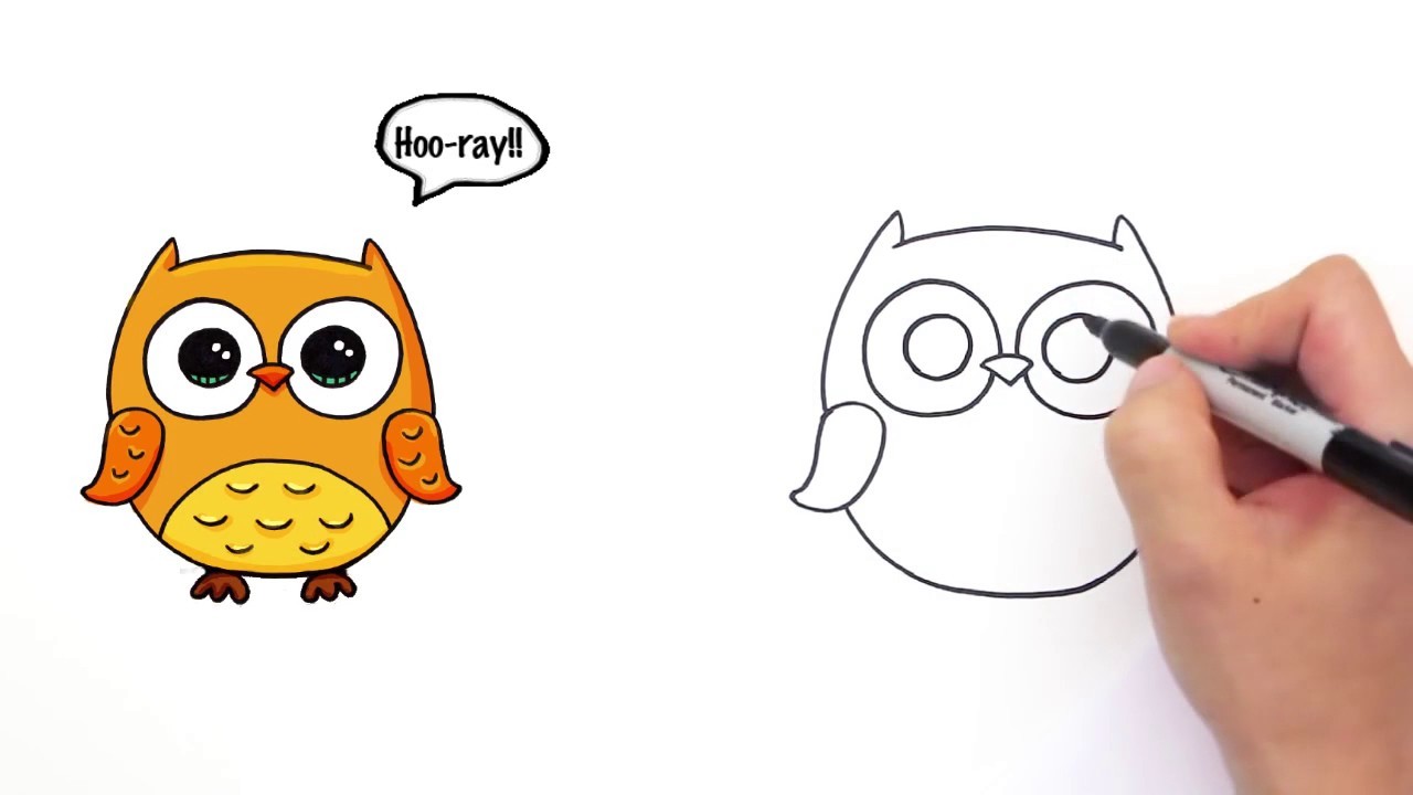 1280x720 How To Draw An Easy Owl Drawing Of Art Gallery A Simple 1 - Simple Owl Sketch