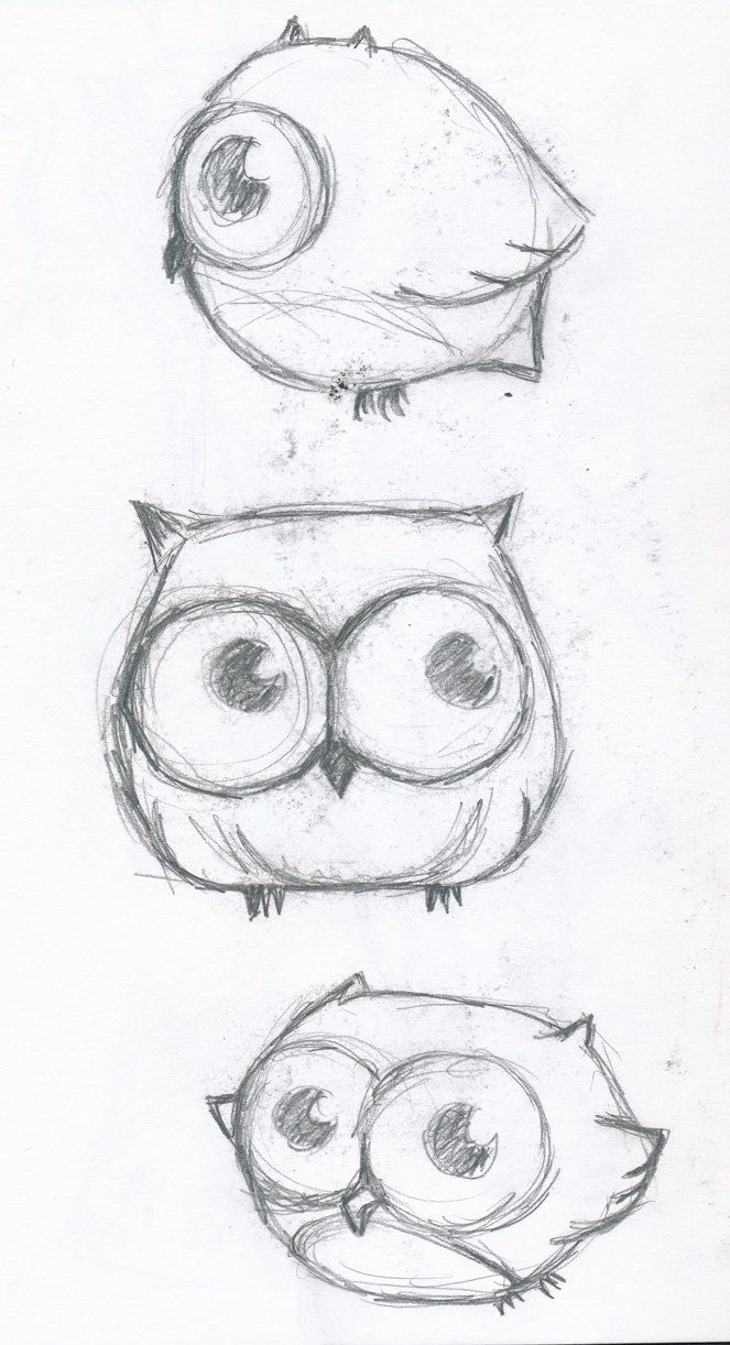 663x1222 Little Owl Drawing - Simple Owl Sketch