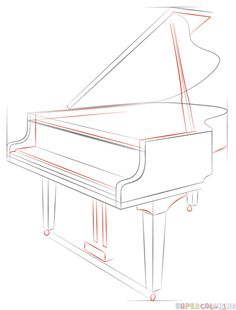 236x310 How To Draw A Grand Piano Step By Step Drawing Tutorials - Simple Piano Sketch