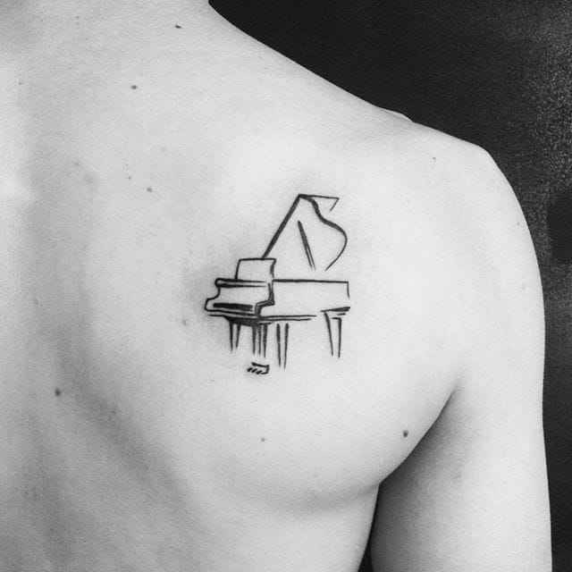 640x640 Pedrokoeler Minimalist Piano, By Delly Medina - Simple Piano Sketch