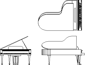 353x273 Musical Instruments In Autocad Cad Download (21.14 Kb - Simple Piano Sketch