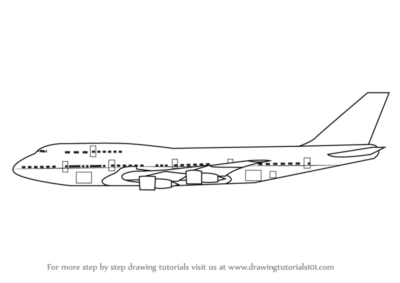 800x566 Learn How To Draw Aeroplane Sideview (Airplanes) Step By Step - Simple Plane Sketch