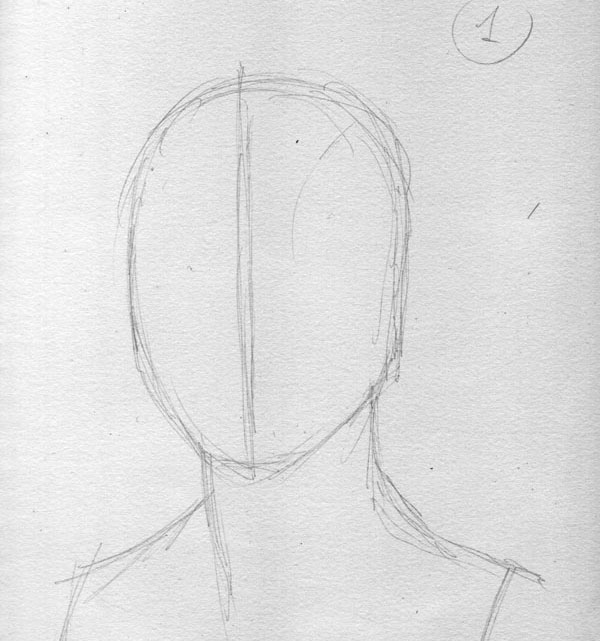 600x641 Portrait Drawing - Simple Portrait Sketch