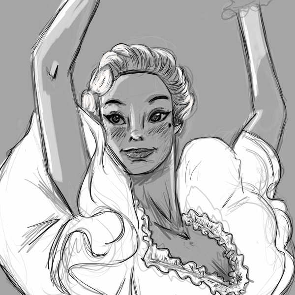 600x600 Simple Digital Portrait Sketch - Simple Portrait Sketch