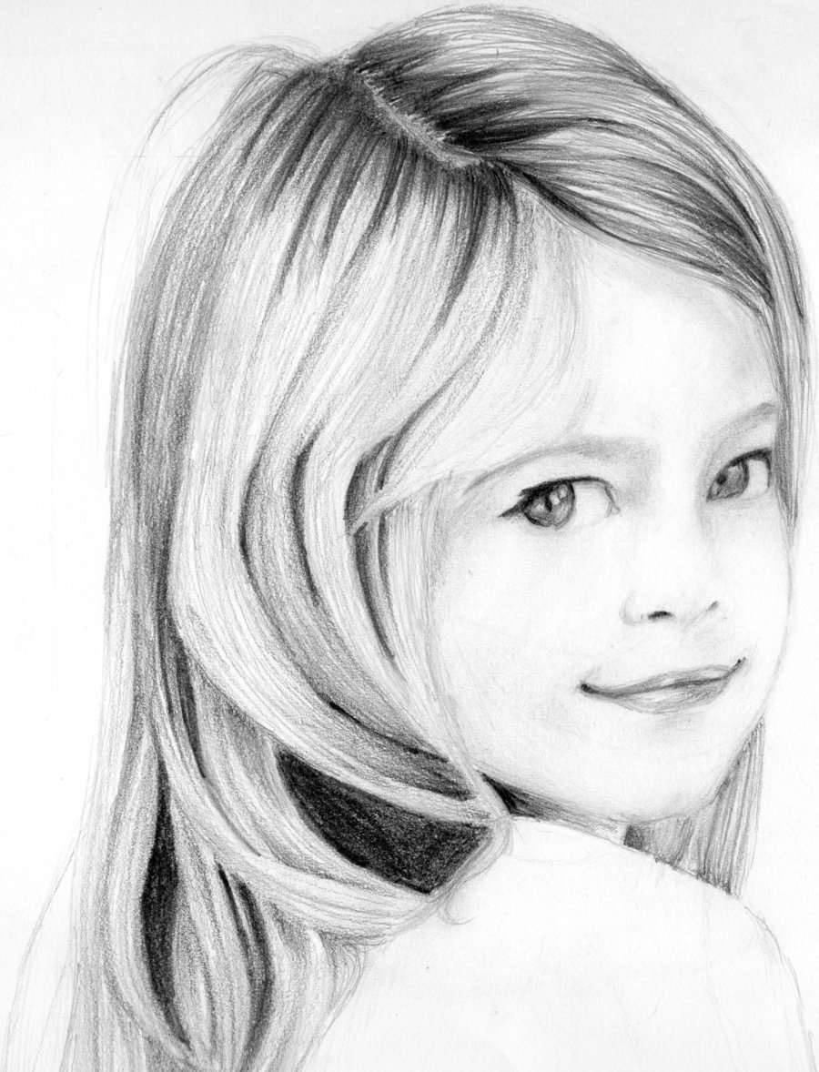 900x1178 Girl Simple Pencil Sketch Portrait Pencil Drawing Of A Young Girl - Simple Portrait Sketch