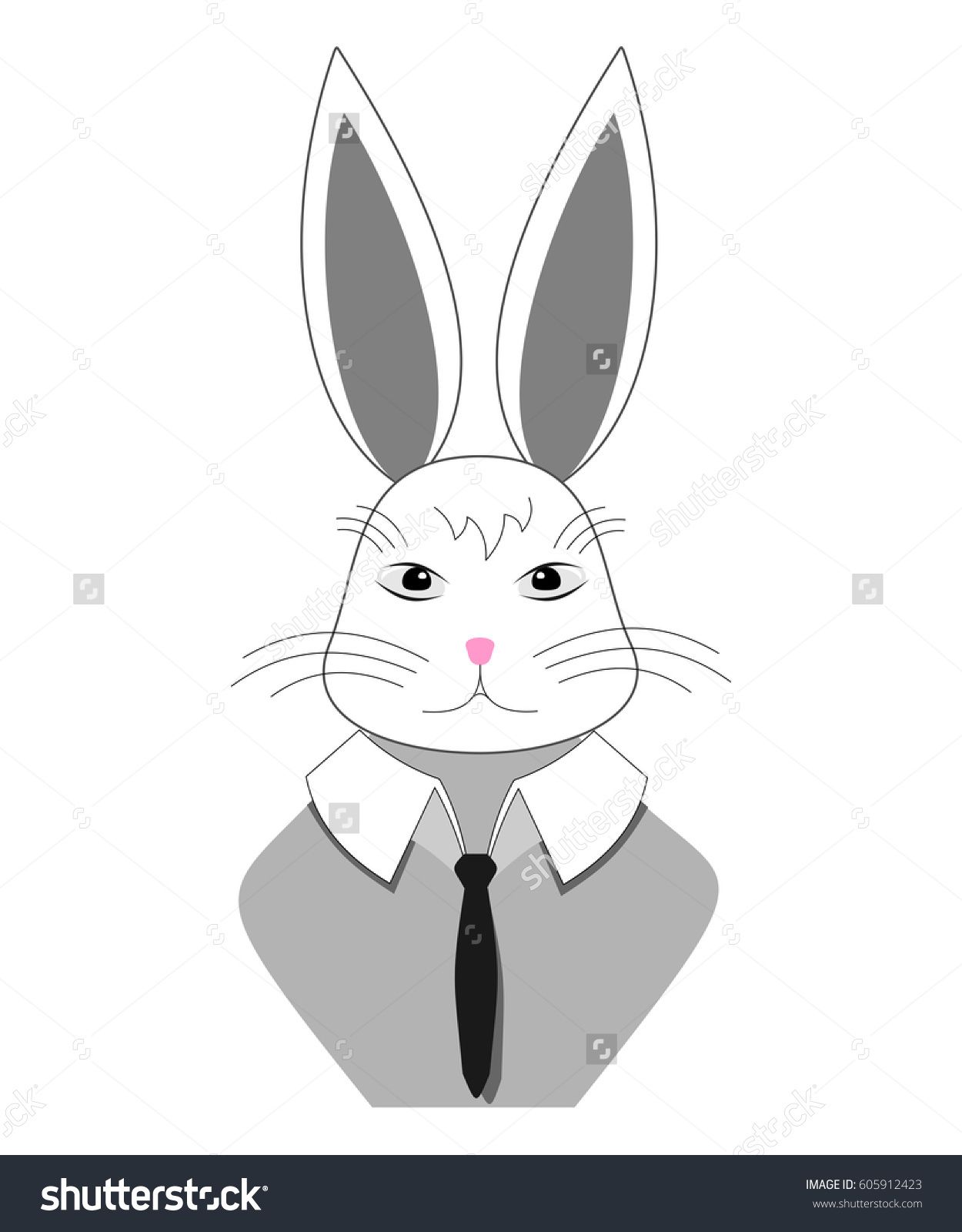 1250x1600 Vector - Simple Rabbit Sketch