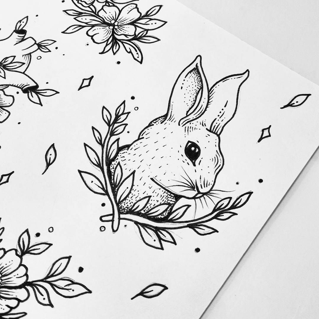 1080x1080 Rabbit - Simple Rabbit Sketch