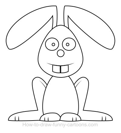 400x438 Drawing A Rabbit Cartoon - Simple Rabbit Sketch