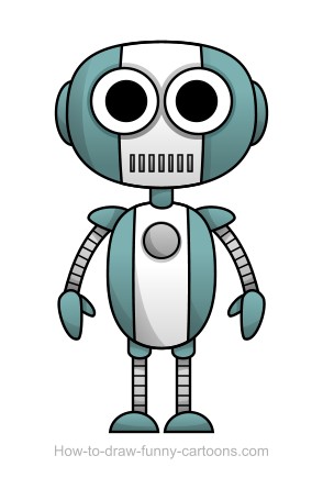 294x445 Robot Drawing (Sketching + Vector) - Simple Robot Sketch
