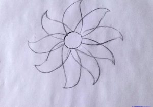 300x210 Simple Rose Drawings In Pencil Step By Step Flower Drawing In - Simple Rose Sketch Step By Step
