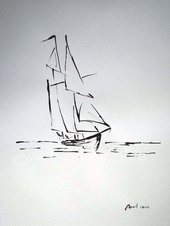 570x760 A Few Pen Strokes And Voila Art Drawing Tips - Simple Sailboat Sketch