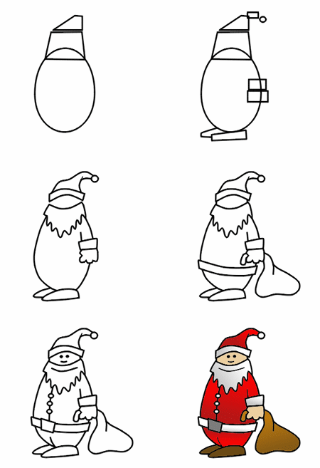 450x657 How To Draw Santa - Simple Santa Sketch