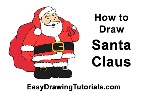 500x315 How To Draw Santa Claus - Simple Santa Sketch