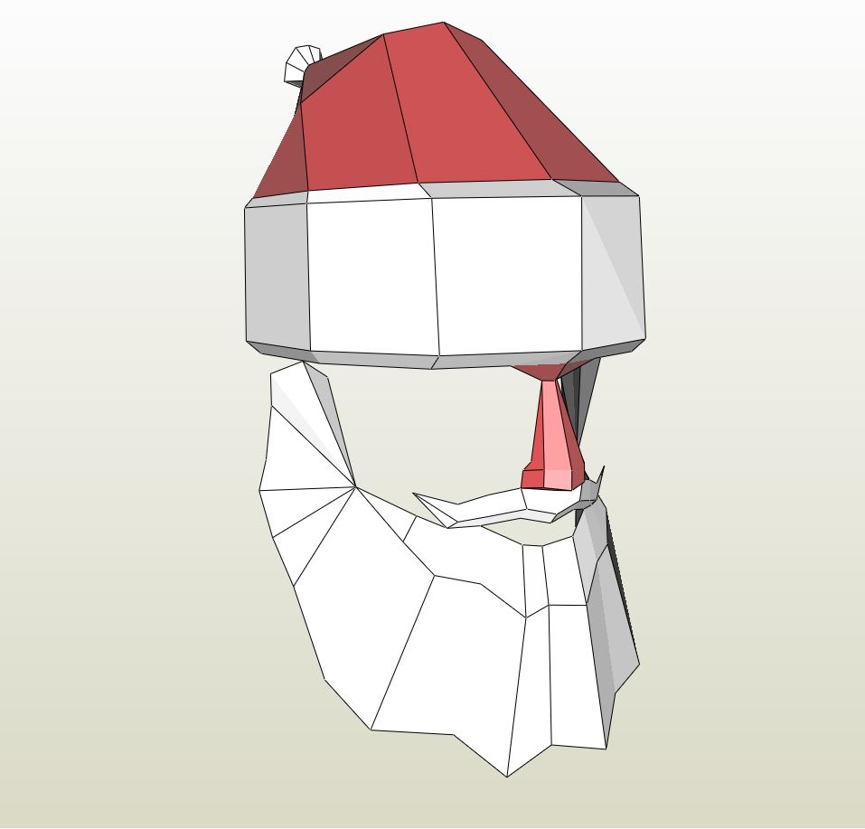 957x917 Pepakura Eu Christmas - Simple Santa Sketch