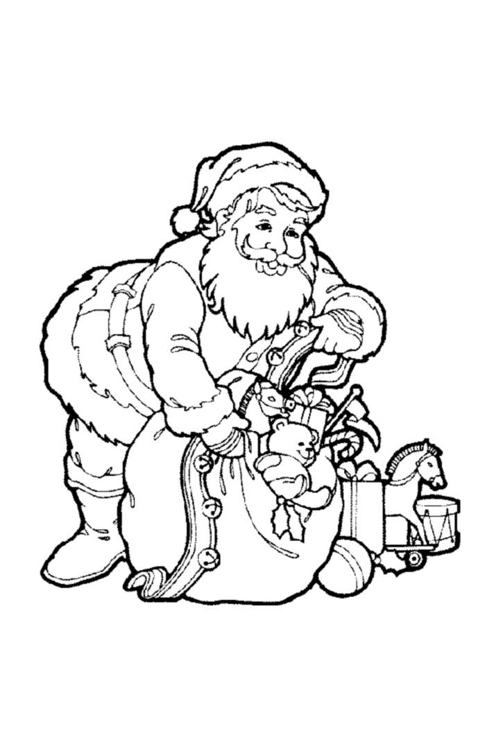 725x1080 Santa Claus For Children - Simple Santa Sketch