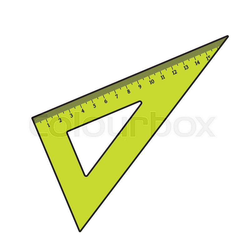800x800 Simple Hand Drawn Plastic Angle Ruler, Office Supply, School - Simple School Sketch