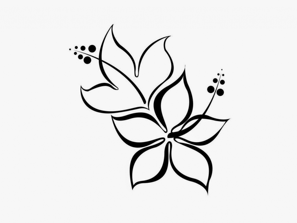 1024x768 Simple Pencil Sketch Flowers Images Pencil Drawing Flower Design - Simple Sketch Design
