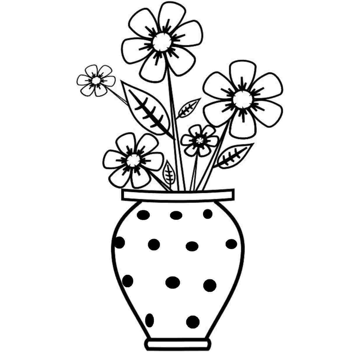 1210x1207 Awesome Easy Drawing Of Flower Basket Simple Vase Sketch Design - Simple Sketch Design