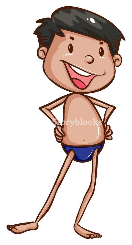 540x1000 Illustration Of A Simple Sketch Of A Boy Going To The Beach On A - Simple Sketch Of A Boy