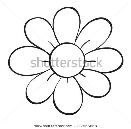 450x443 Collection Of Simple Flower Drawing Outline High Quality - Simple Sketch Of A Flower