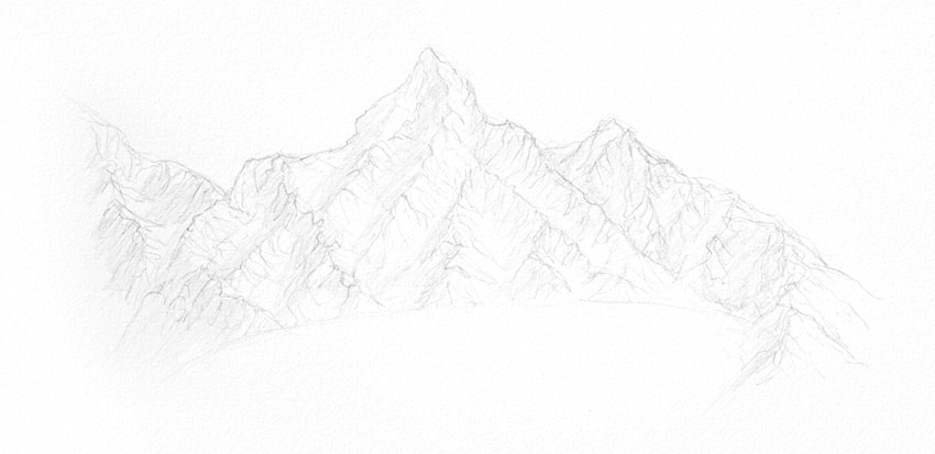 850x413 How To Draw A Winter Landscape From Scratch - Simple Sketch Of A Tree
