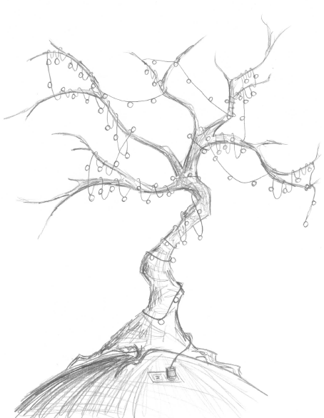 454x586 Sketch Light Tree The Manuscripts Of Milo Baines - Simple Sketch Of A Tree