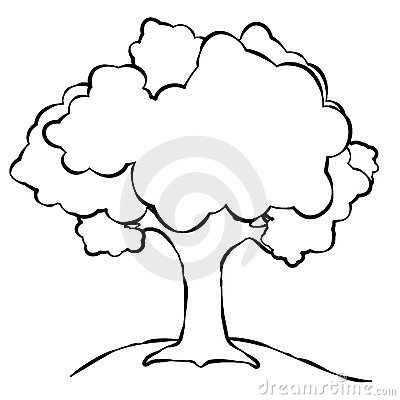 400x400 Trees Line Art Clipart - Simple Sketch Of A Tree
