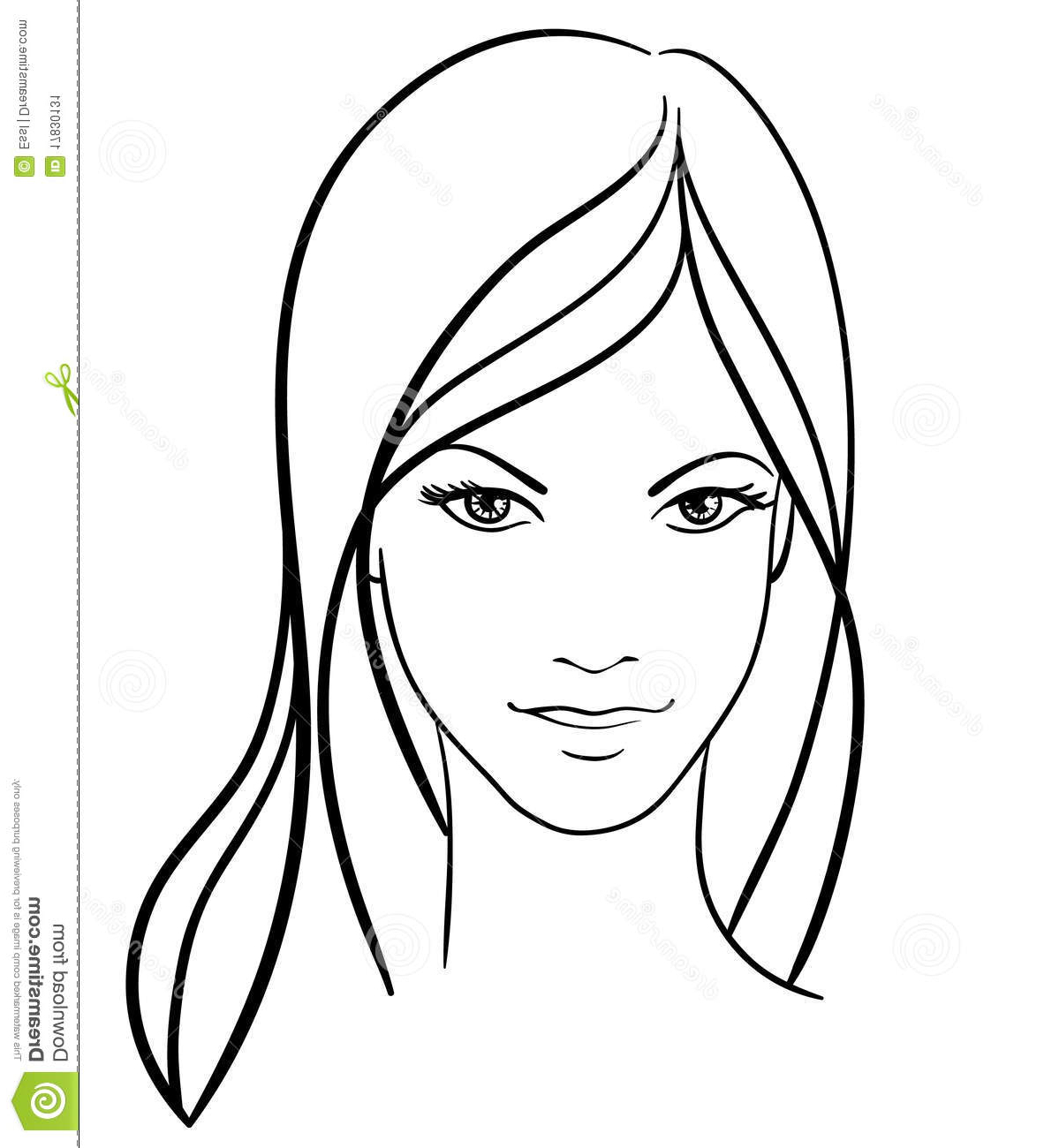 1199x1300 Simple Face Drawing Simple Face Drawing Simple Face Sketch Girl - Simple Sketch Of Girl