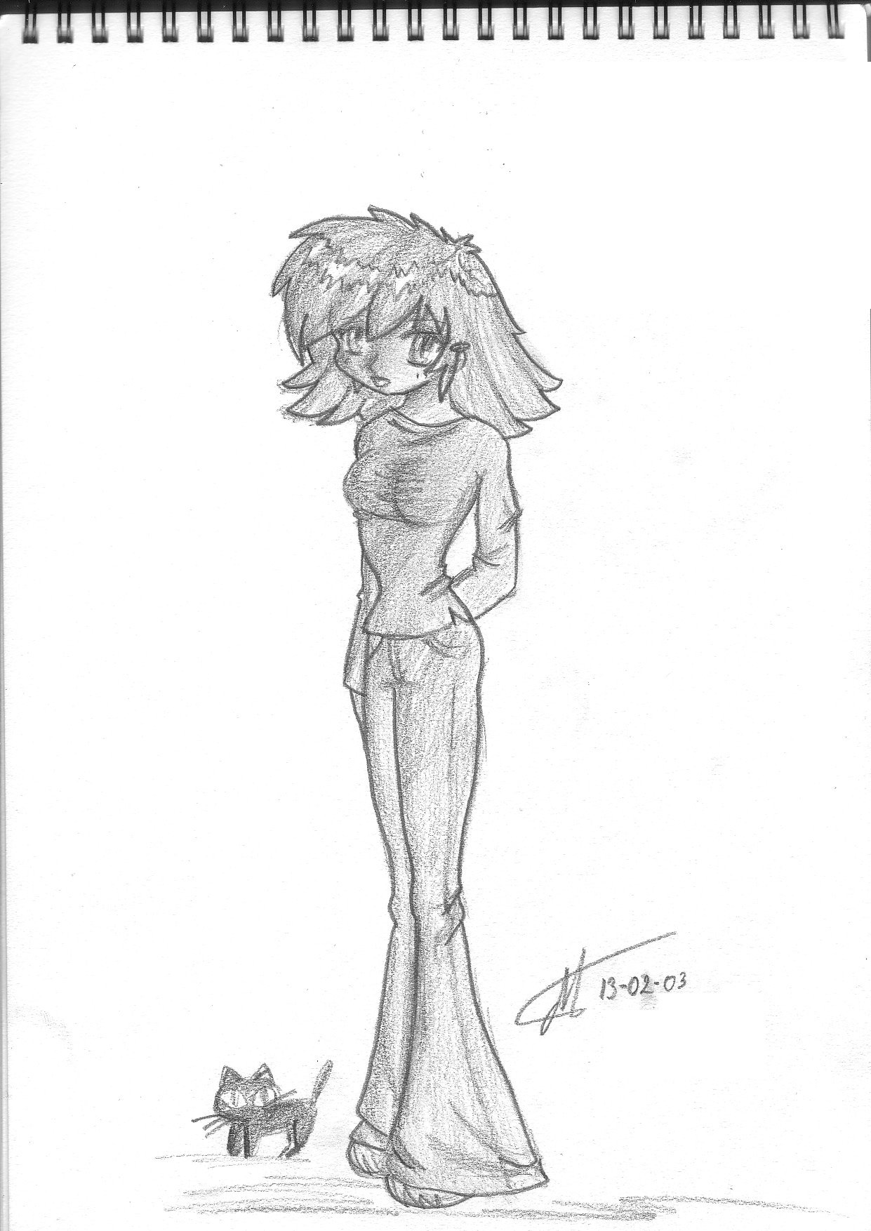 1241x1754 A Simple Sketch A Simple Girl By Moon Pearl - Simple Sketch Of Girl