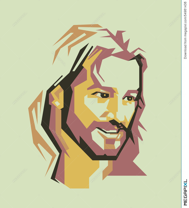 725x800 Jesus Christ Simple Line And Simple Colour Vector Portraiteps - Simple Sketch Of Jesus