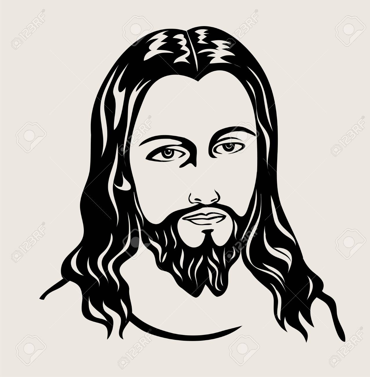 1276x1300 Black And White Sketches Of Faces Simple Black And White Drawings - Simple Sketch Of Jesus