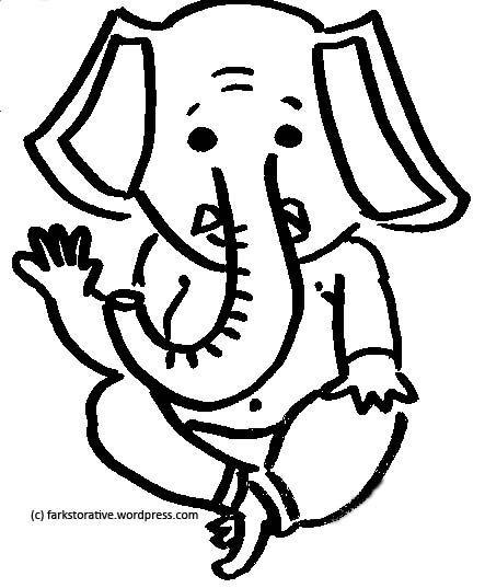 443x537 Collection Of Lord Ganesh Drawing For Kids High Quality - Simple Sketch Of Lord Ganesha