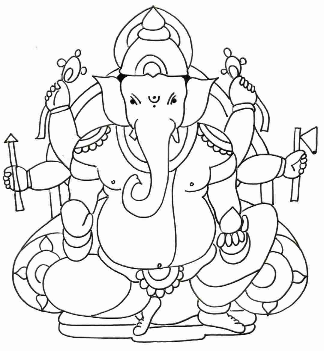 Simple Sketch Of Lord Ganesha at Explore
