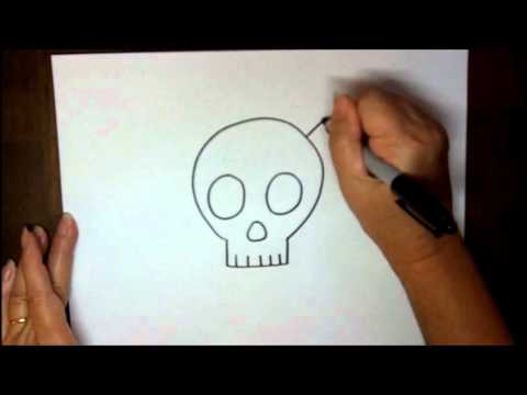 480x360 How To Draw A Skull And Crossbones Step By Step Simple Cartoon - Simple Skull Sketch