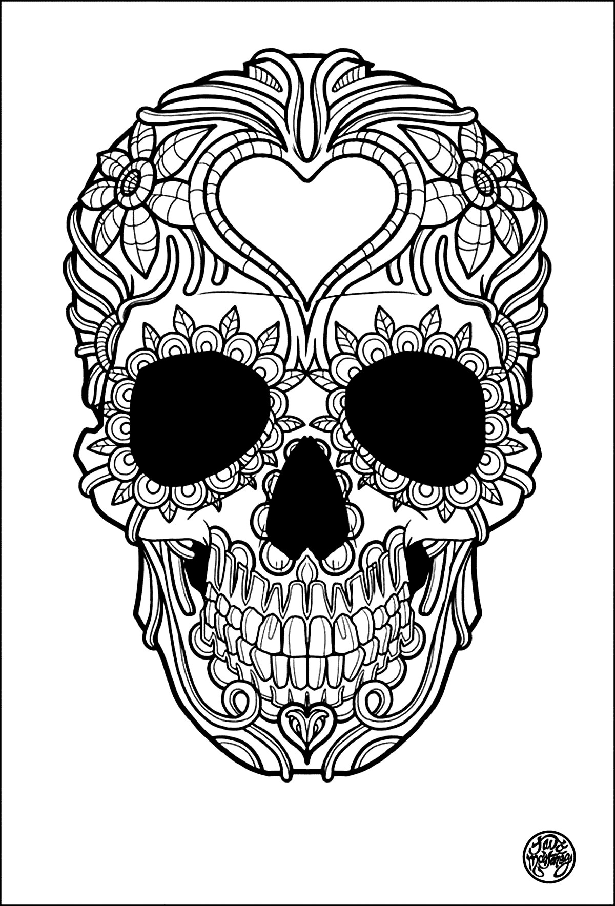 1200x1768 Simple Sugar Skull Tattoo 32 Inspirational Simple Skull Tattoo - Simple Skull Sketch