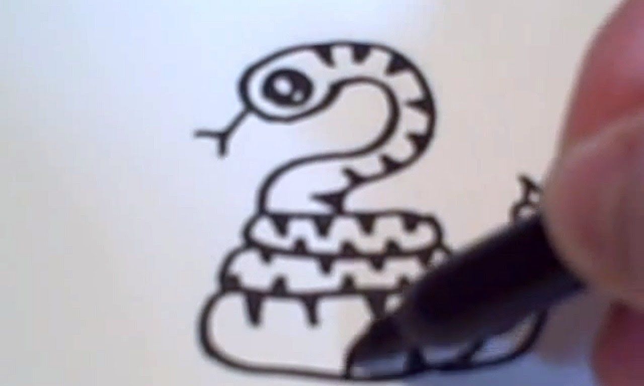 1280x768 How To Draw A Cartoon Snake - Simple Snake Sketch