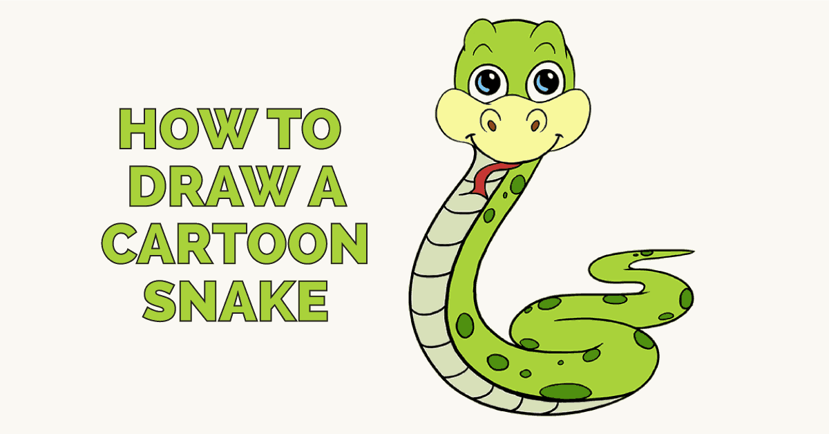 1200x628 How To Draw A Cartoon Snake Easy Step By Step Drawing Guides - Simple Snake Sketch